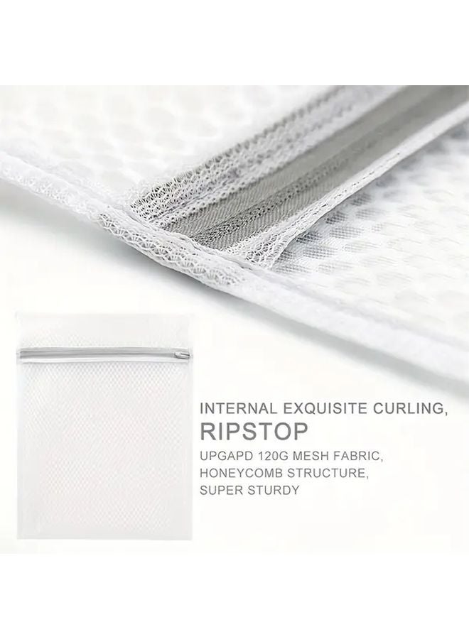 3 Medium Durable Honeycomb Mesh Laundry Bags For Delicates 12x16 Inches Transparent Polyester Zippered Wash Bags - Image 5
